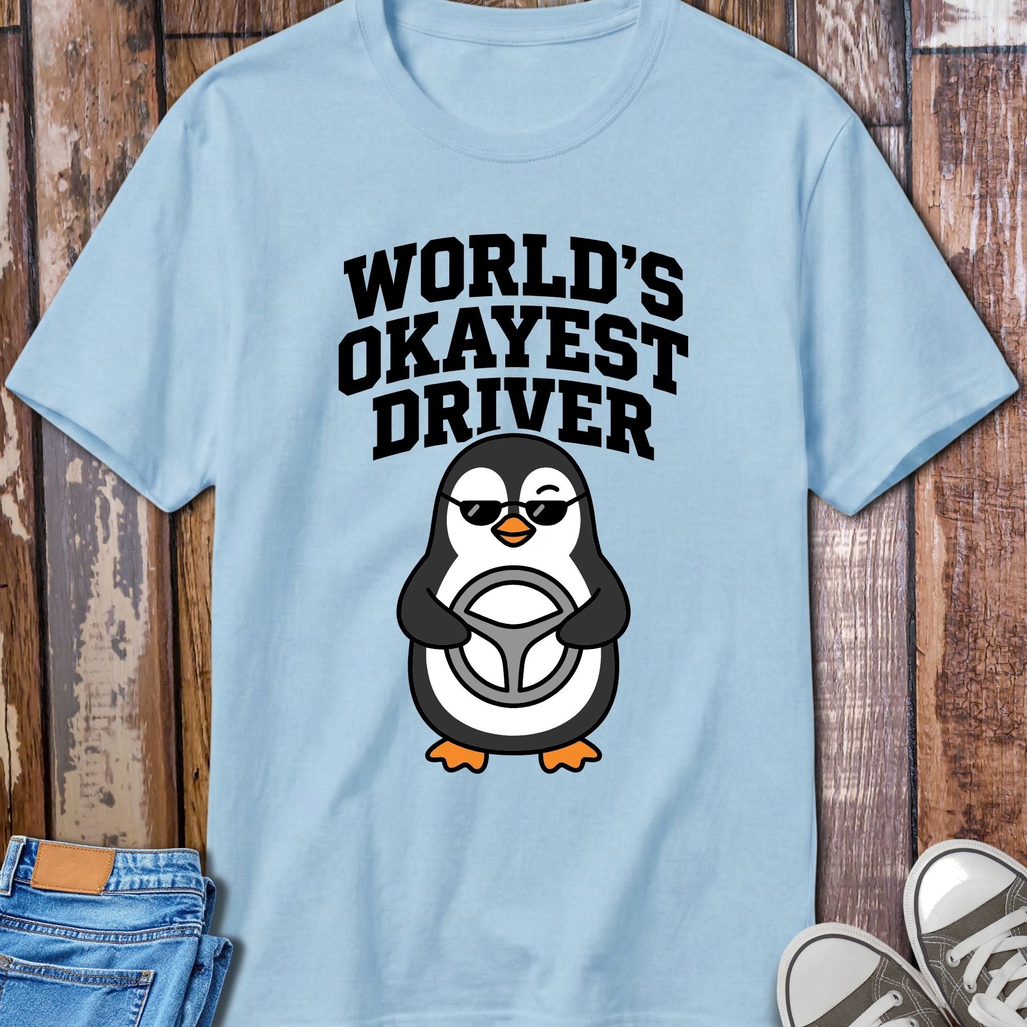 World's Okayest Driver T-Shirt - alternative colour mockup