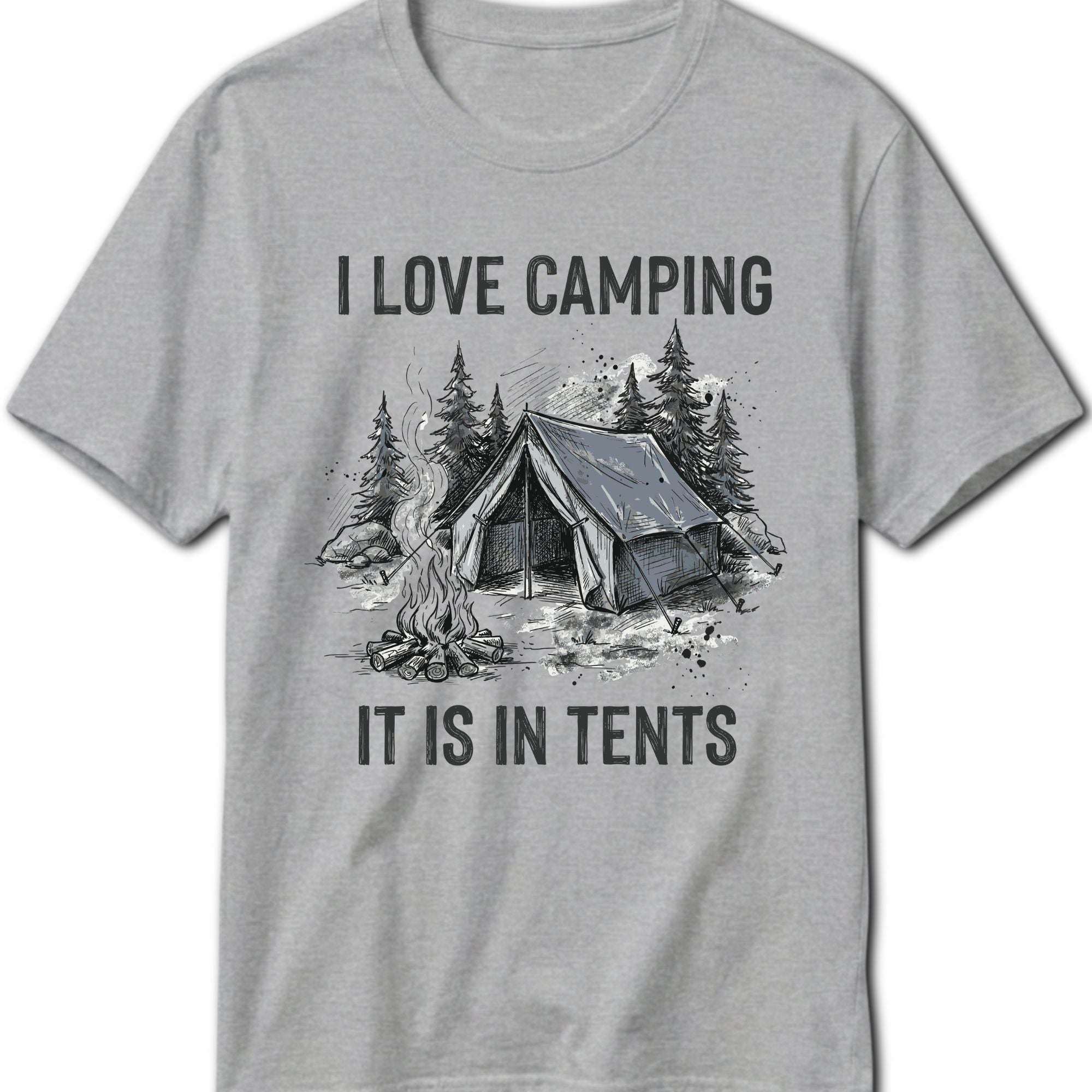 In Tents Camping T-Shirt - detail shot graphic design