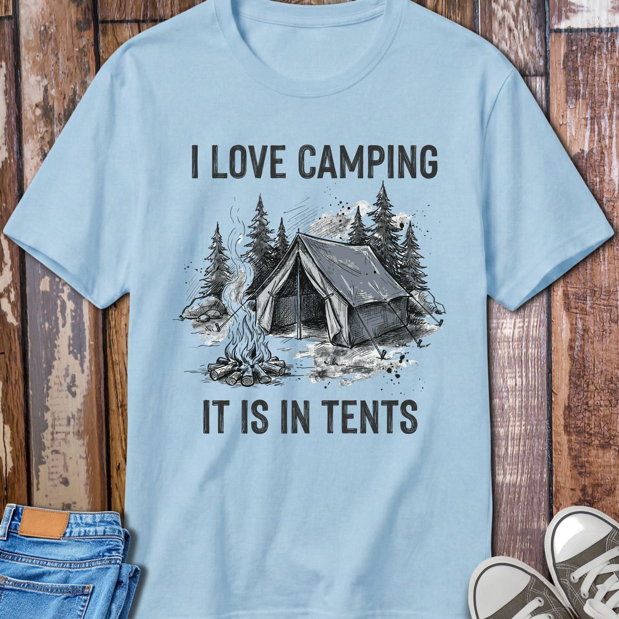 In Tents Camping T-Shirt - alternative colour mockup